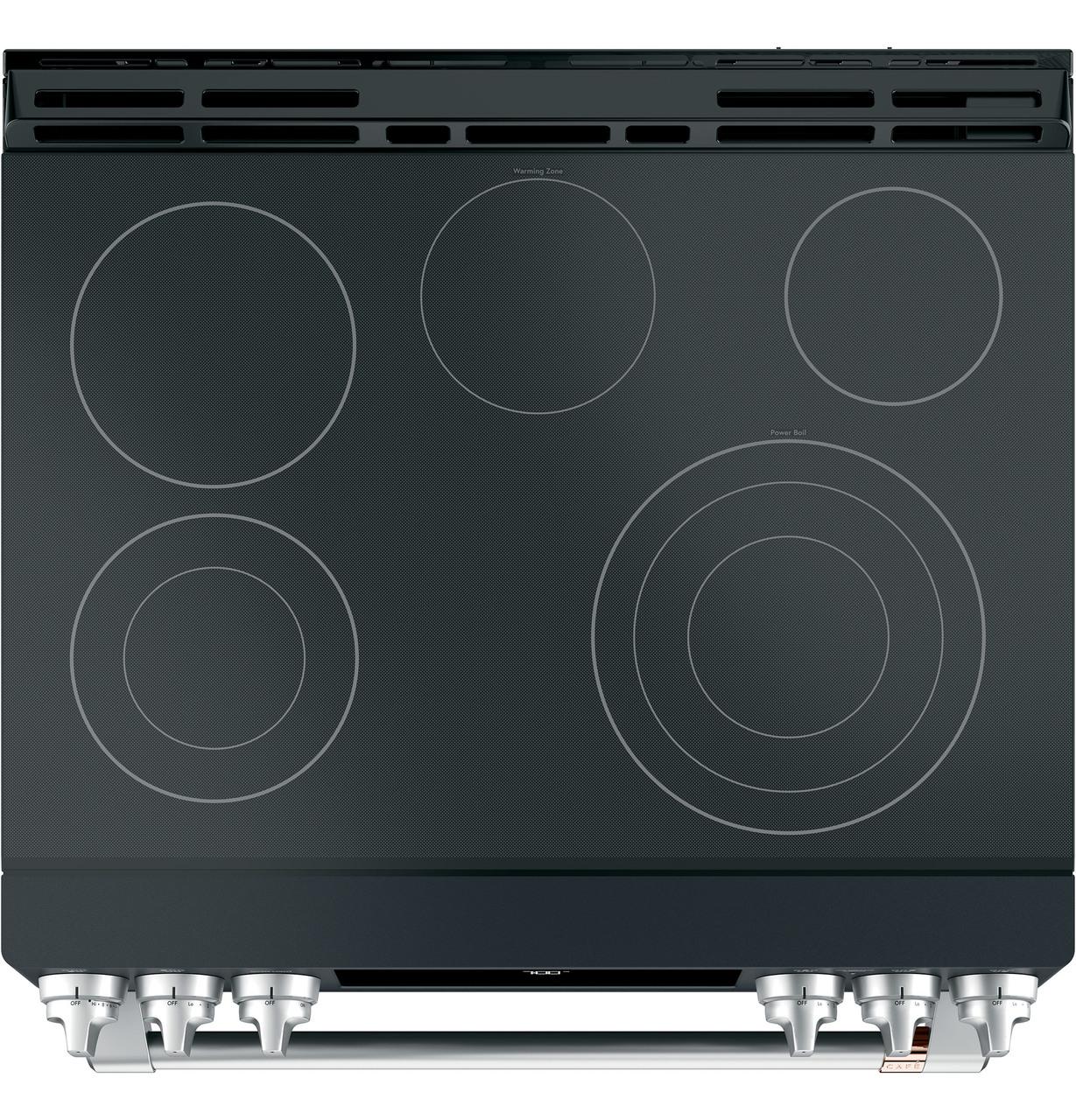 Cafe Caf(eback)™ 30" Smart Slide-In, Front-Control, Radiant and Convection Range