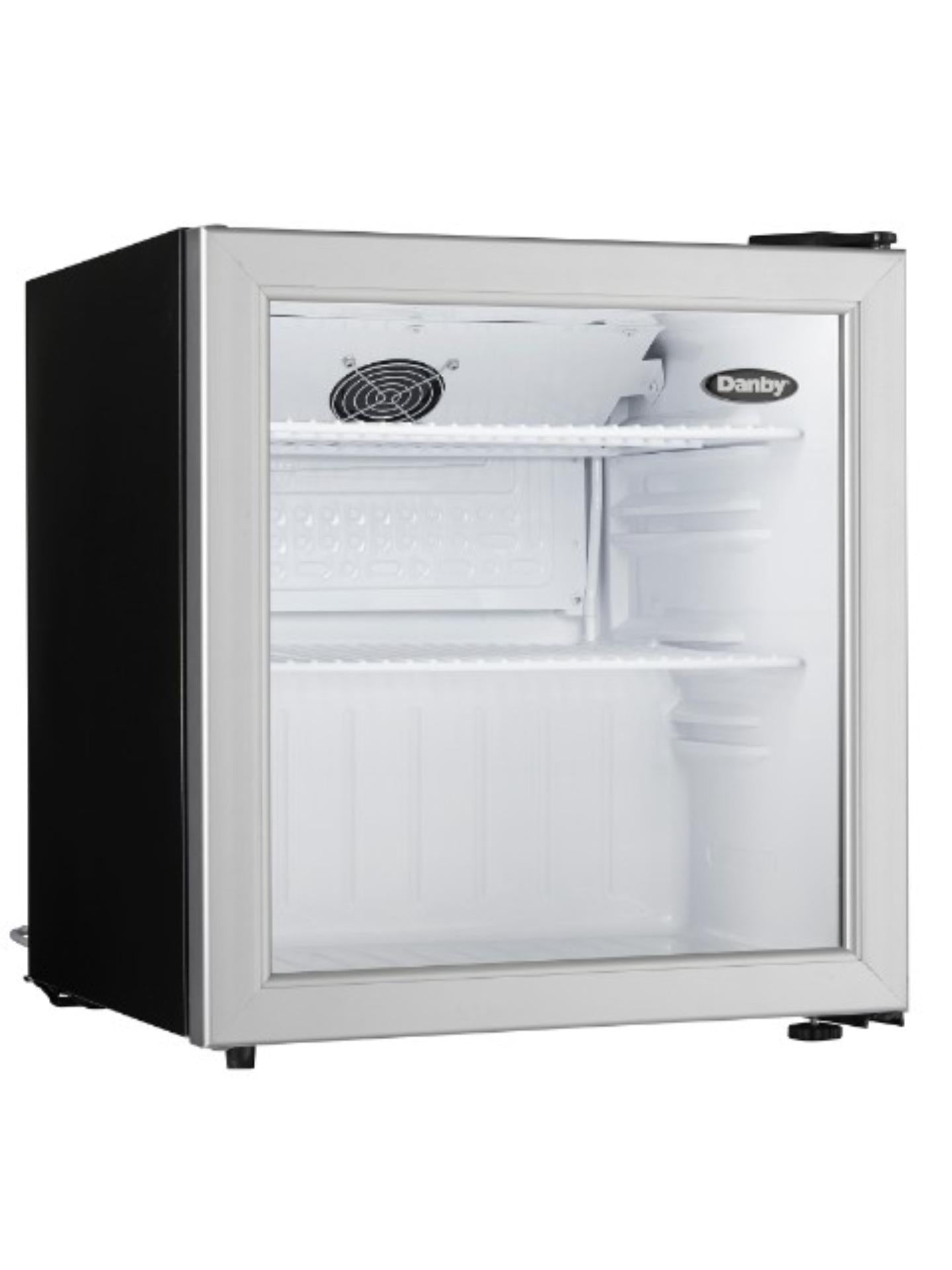 DAG016A1BDB Danby 1.6 cu. ft. Compact Glass Door Fridge in Platinum