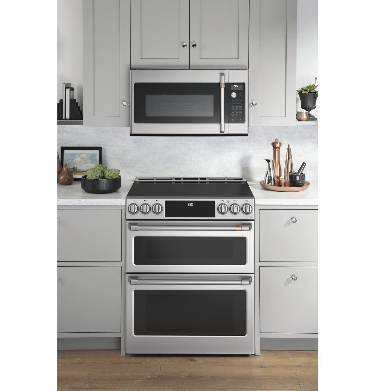 Cafe CHS950P2MS1 CAF(EBACK)™ 30" Smart Slide-In, Front-Control, Induction and Convection Double-Oven Range