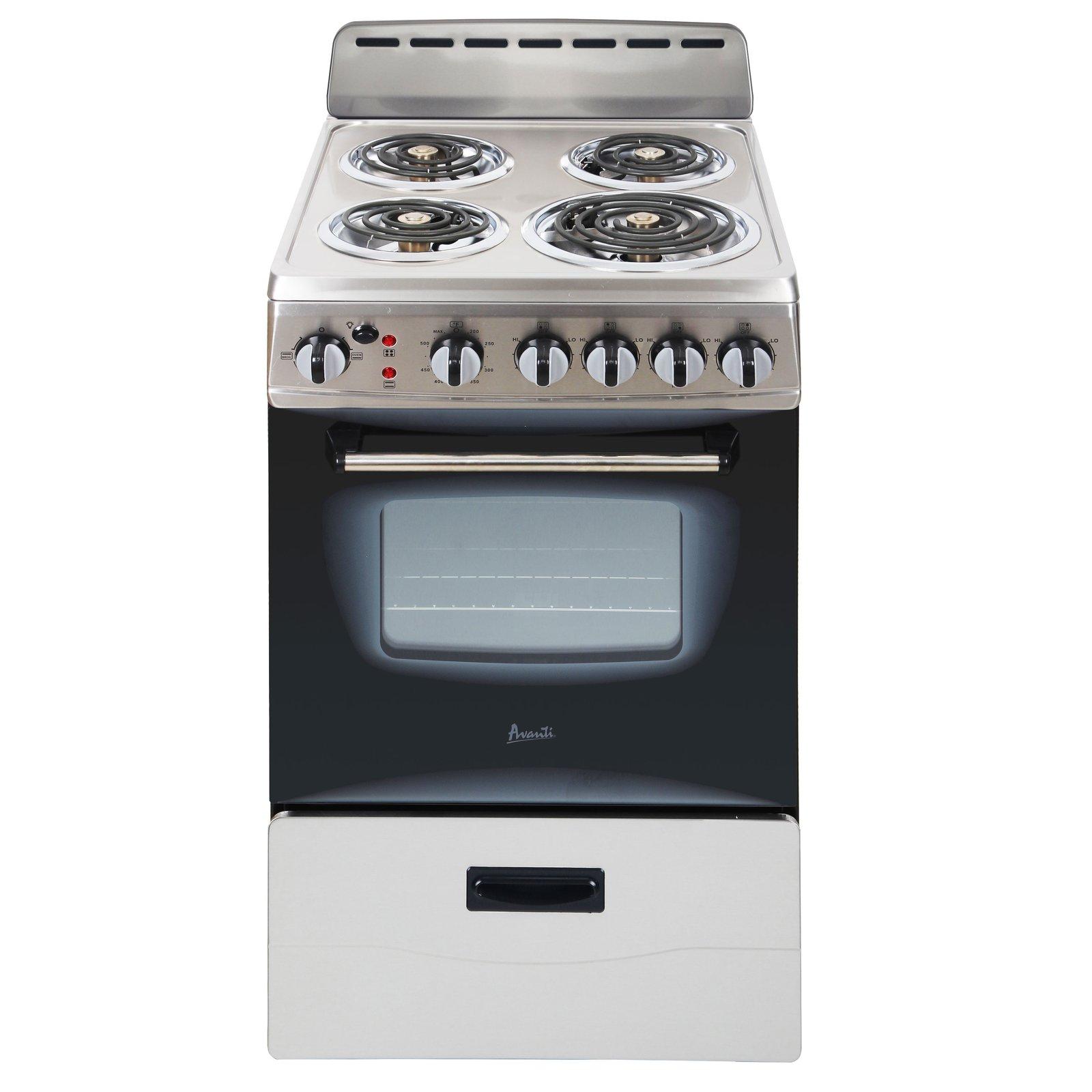 Avanti 20" Electric Range Oven with Framed Glass Door - White / 2.1 cu. ft.