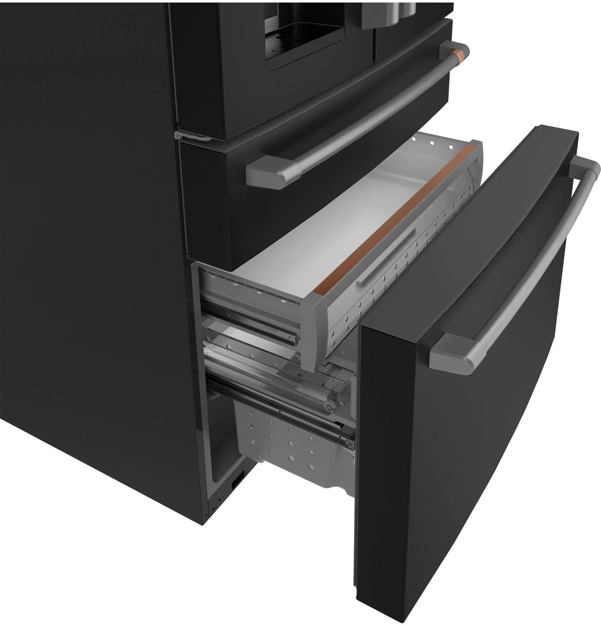 Cafe CXE22DP3PD1 CAF(EBACK)™ ENERGY STAR® 22.3 Cu. Ft. Smart Counter-Depth 4-Door French-Door Refrigerator