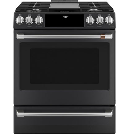 Cafe CGS700P3MD1 CAF(EBACK)™ 30" Smart Slide-In, Front-Control, Gas Range with Convection Oven