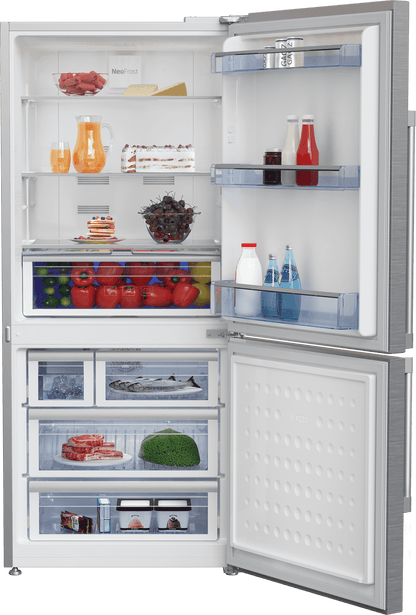 30" Freezer Bottom Stainless Steel Refrigerator with Auto Ice Maker