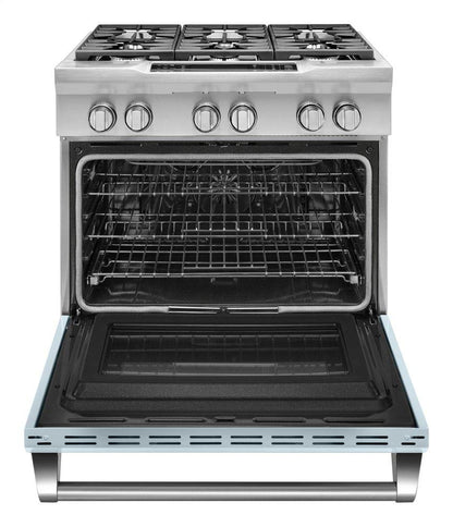 Kitchenaid KDRS467VMB Limited Edition KitchenAid® 36'' 6-Burner Dual Fuel Freestanding Range, Commercial-Style - Misty Blue