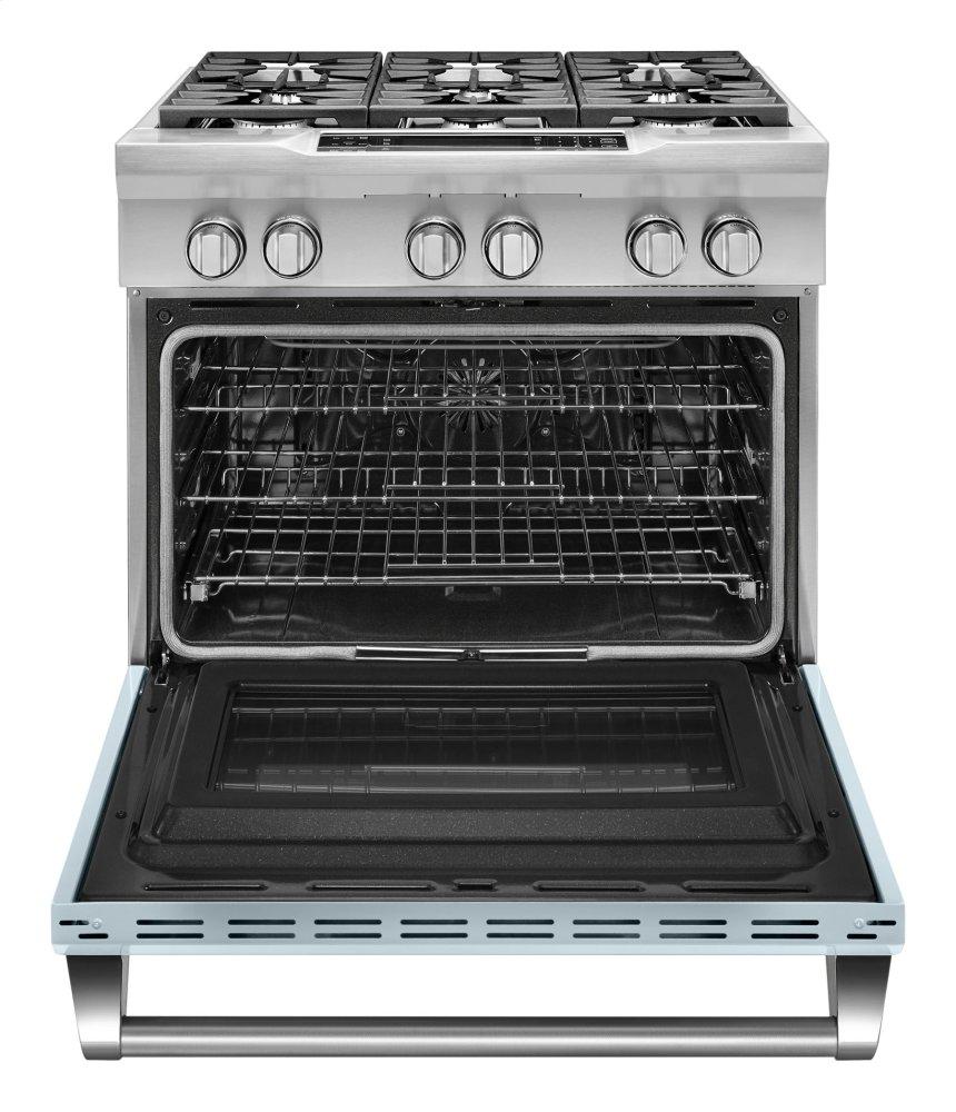 Kitchenaid Limited Edition KitchenAid® 36'' 6-Burner Dual Fuel Freestanding Range, Commercial-Style - Misty Blue