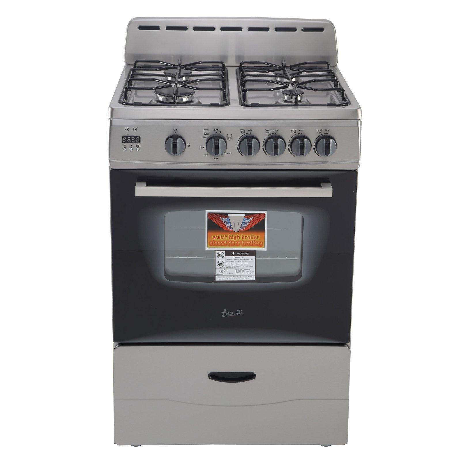 Avanti 24" Compact Gas Range Oven - White / 2.6 cu. ft.