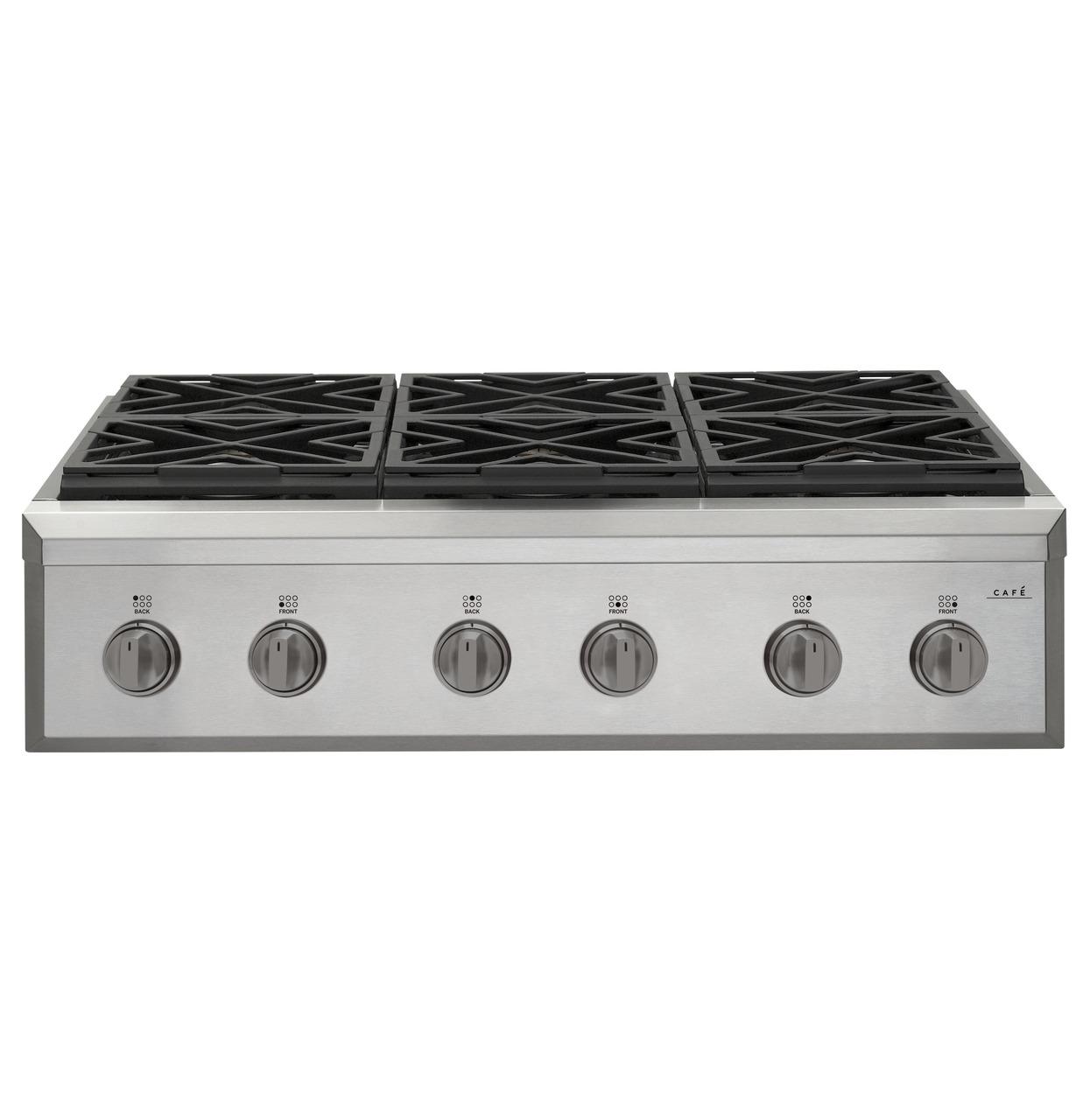 Cafe CXPR6HKPMBT Caf(eback)™ 36" Brushed Black Handle & Knob Set for Pro Range and Rangetop