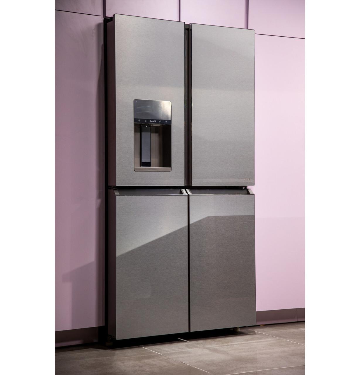 Caf(eback)™ ENERGY STAR® 27.4 Cu. Ft. Smart Quad-Door Refrigerator in Platinum Glass