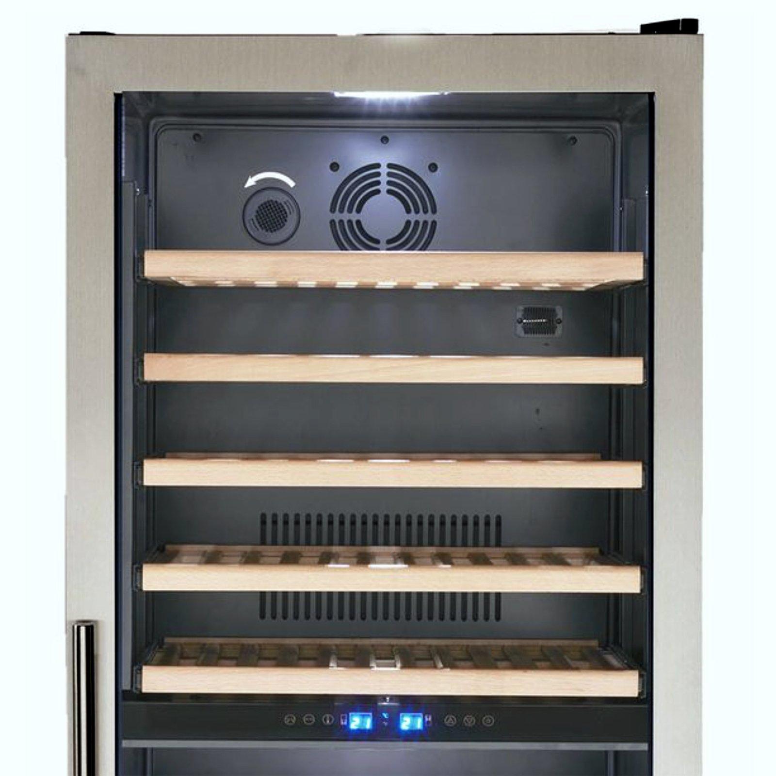 Avanti 154 Bottle DESIGNER Series Dual-Zone Wine Cooler - Stainless Steel with Black Cabinet / 154 Bottles