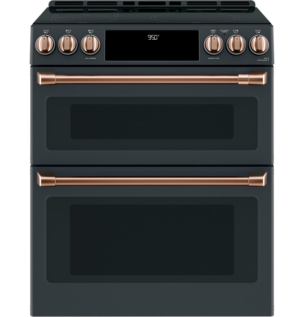 Cafe CHS950P3MD1 CAF(EBACK)™ 30" Smart Slide-In, Front-Control, Induction and Convection Double-Oven Range