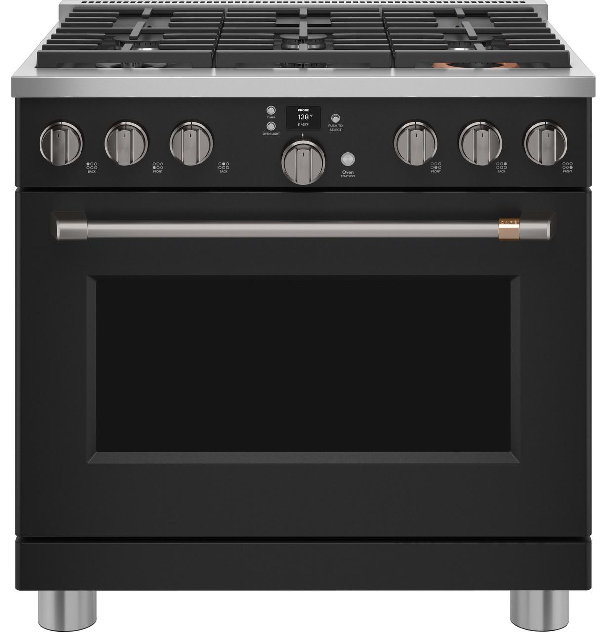 Cafe Caf(eback)™ 36" Smart Dual-Fuel Commercial-Style Range with 6 Burners (Natural Gas)