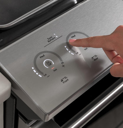 Cafe CHS90XM2NS5 CAF(EBACK)™ 30" Smart Slide-In, Front-Control, Induction and Convection Range with In-Oven Camera in Platinum Glass