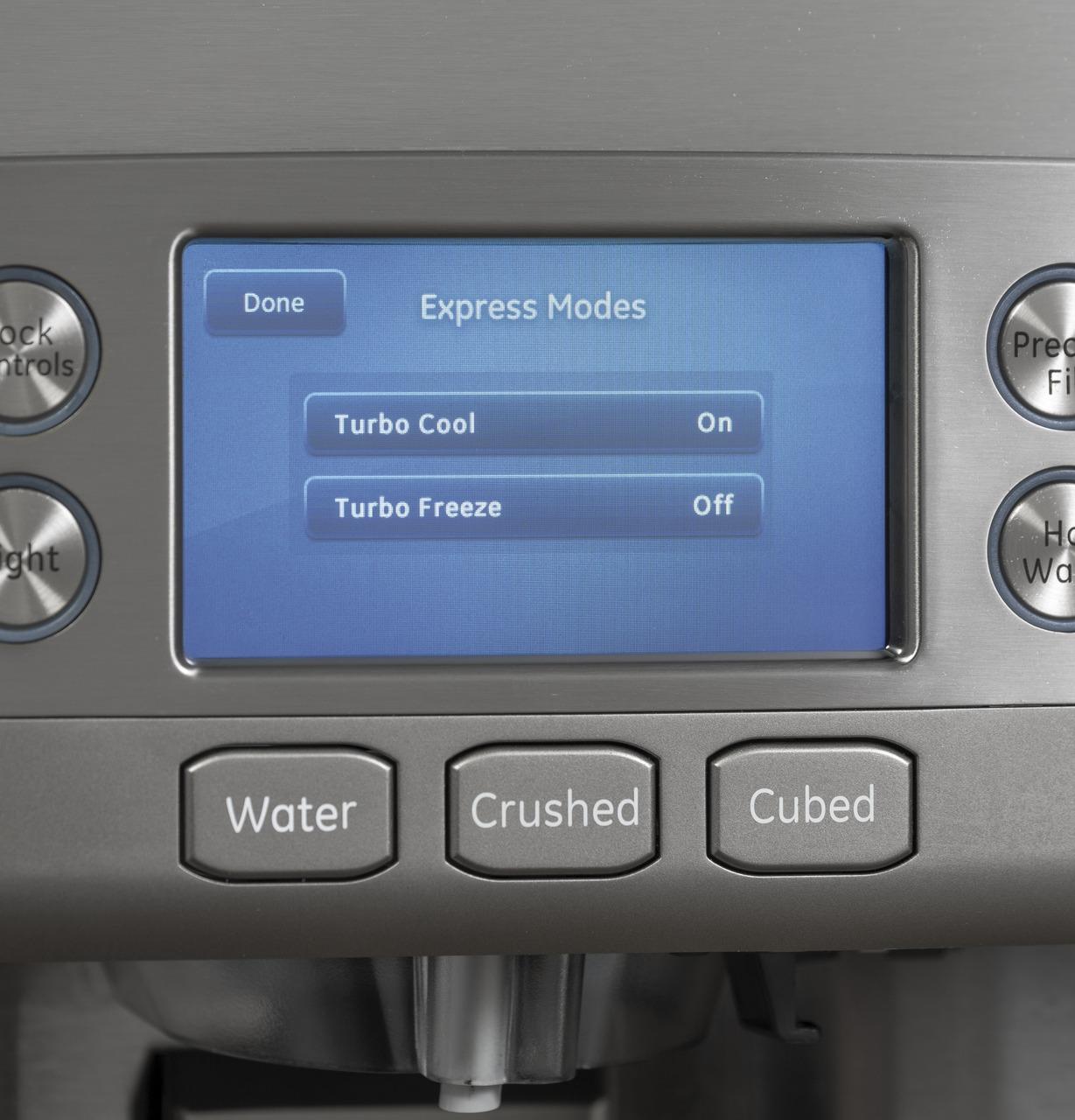 Cafe CYE22UP2MS1 CAF(EBACK)™ ENERGY STAR® 22.1 Cu. Ft. Smart Counter-Depth French-Door Refrigerator with Keurig® K-Cup® Brewing System