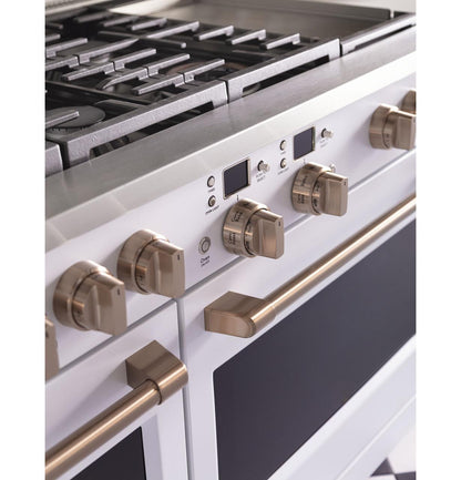 Cafe C2Y486P4TW2 CAF(EBACK)™ 48" Smart Dual-Fuel Commercial-Style Range with 6 Burners and Griddle (Natural Gas)