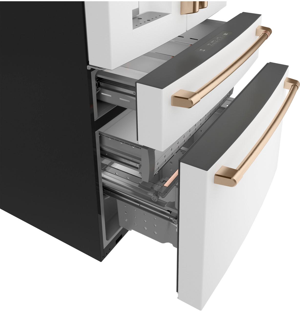 Cafe CXE22DP4PW2 CAF(EBACK)™ ENERGY STAR 22.3 Cu. Ft. Smart Counter-Depth 4-Door French-Door Refrigerator