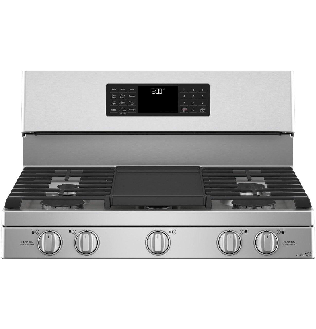 Caf(eback)™ 30" Smart Free-Standing Gas Range with Convection
