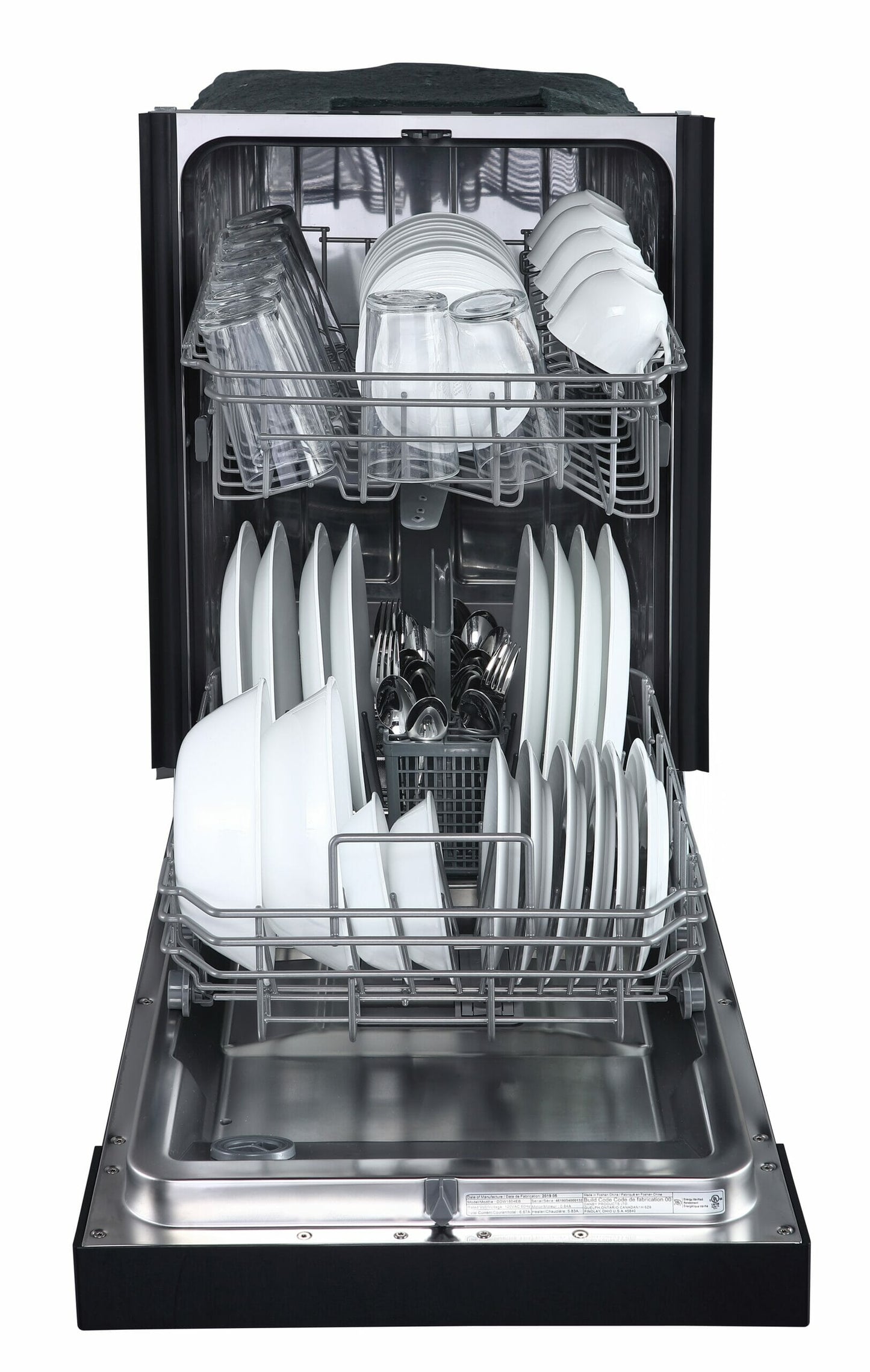 Danby 18" Wide Built-in Dishwasher in Black
