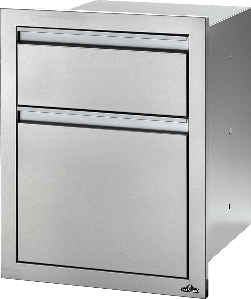 Napoleon Bbq BI18242DR 18 x 24 inch Double Drawer: Large and Standard Large and Standard, Stainless Steel