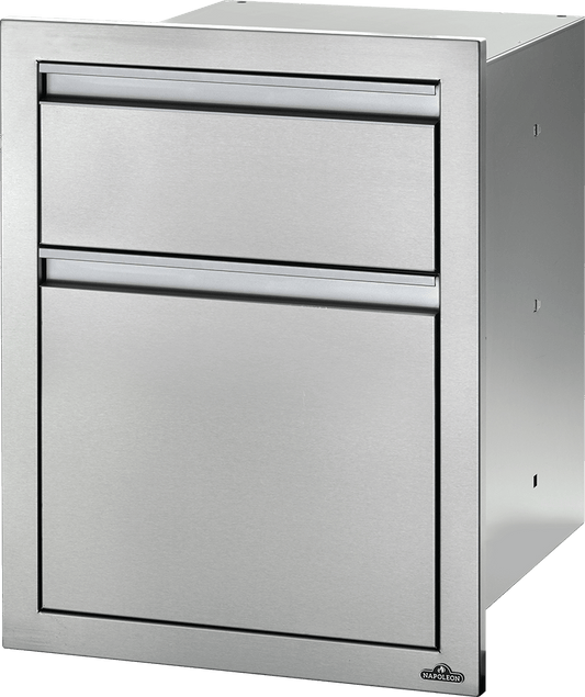 Napoleon Bbq BI18242DR 18 x 24 inch Double Drawer: Large and Standard Large and Standard, Stainless Steel