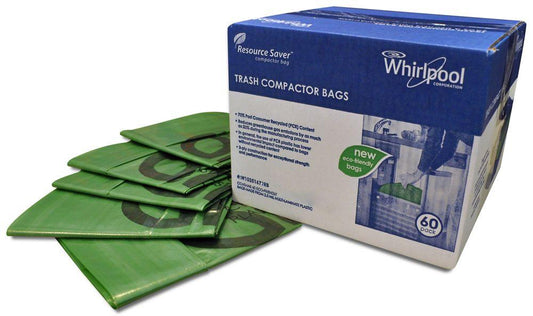 Whirlpool W10351677RB 60 Pack-Plastic Compactor Bags-18" Models