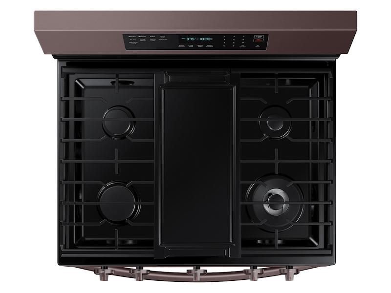 Samsung 6.0 cu. ft. Smart Freestanding Gas Range with No-Preheat Air Fry, Convection+ & Stainless Cooktop in Tuscan Stainless Steel