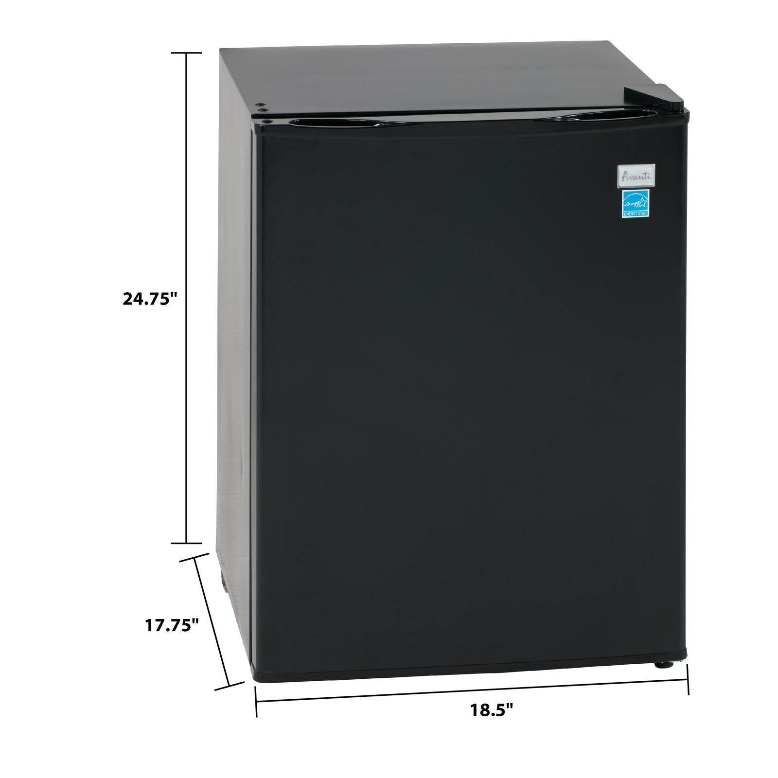 RM24T1B Avanti 2.4 cu. ft. Compact Refrigerator - Black / 2.4 cu. ft.