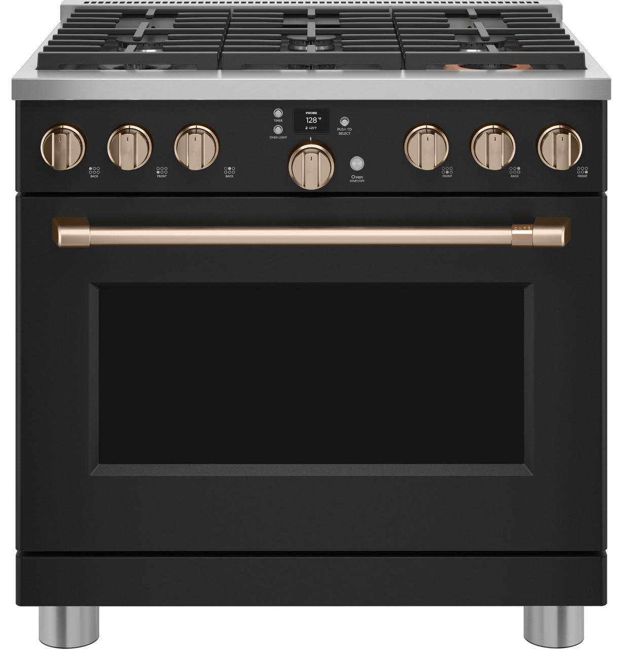 Cafe Caf(eback)™ 36" Smart Dual-Fuel Commercial-Style Range with 6 Burners (Natural Gas)