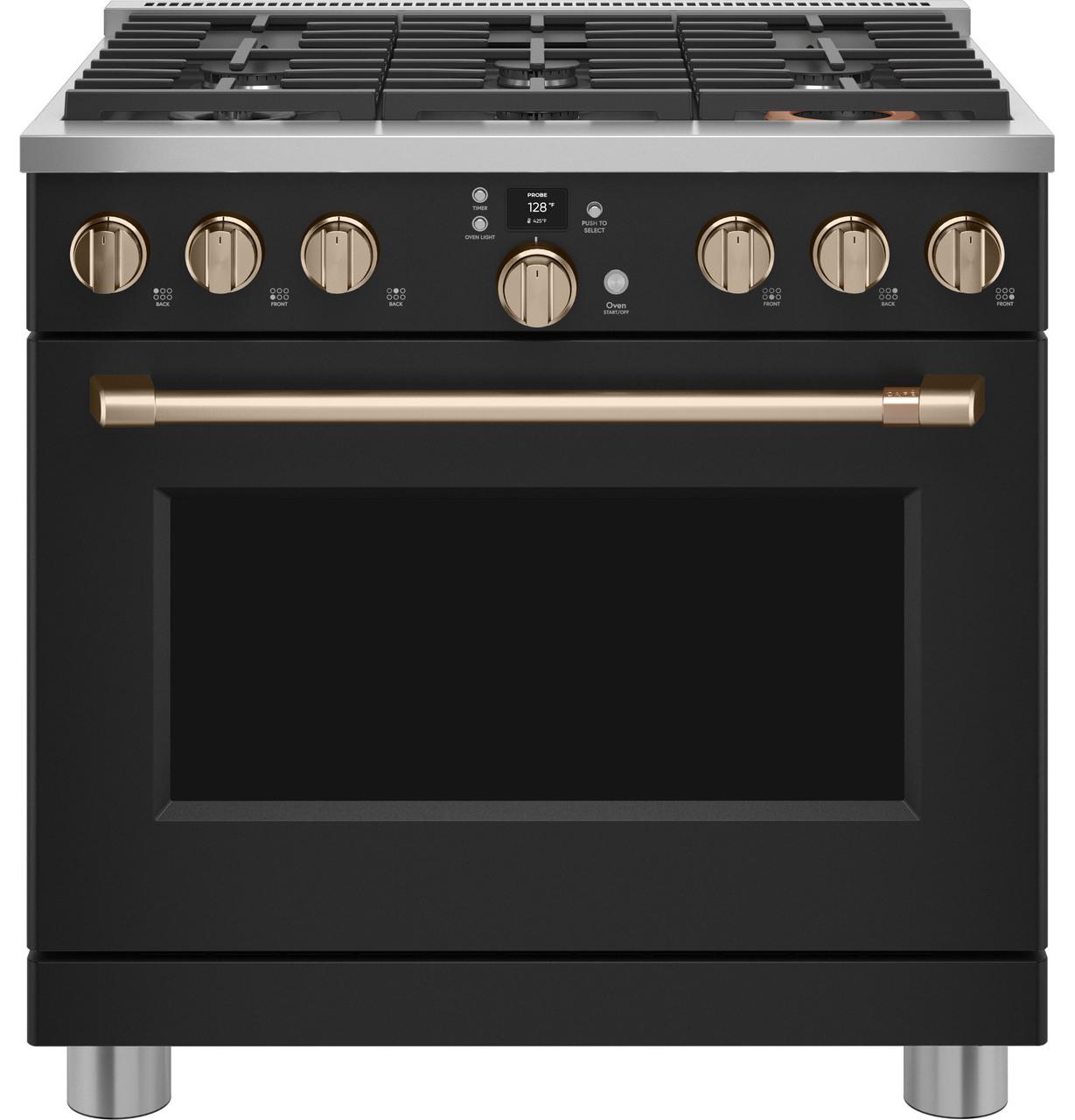 Cafe C2Y366P3TD1 CAF(EBACK)™ 36" Smart Dual-Fuel Commercial-Style Range with 6 Burners (Natural Gas)