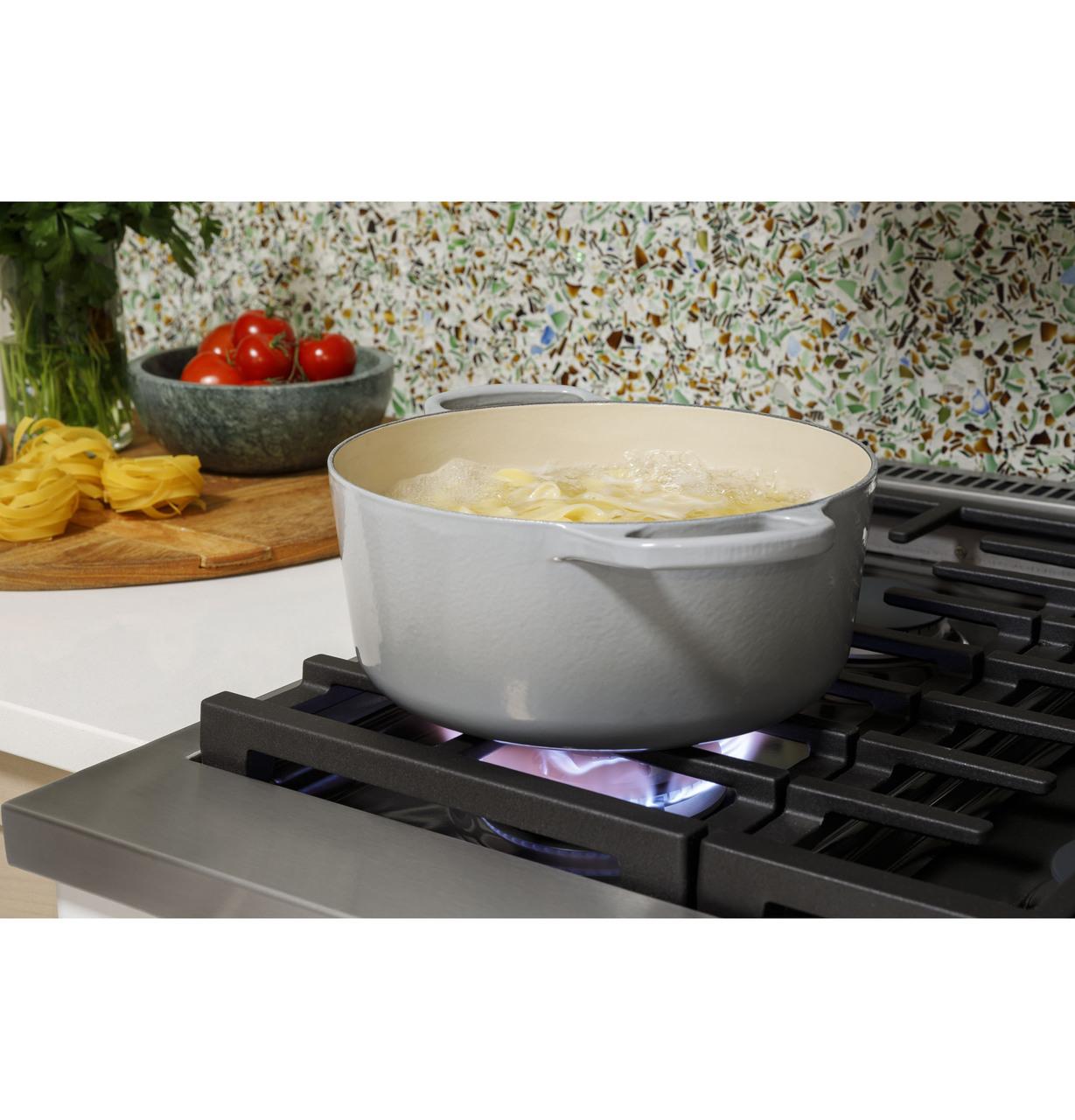Cafe C2Y486P2TS1 CAF(EBACK)™ 48" Smart Dual-Fuel Commercial-Style Range with 6 Burners and Griddle (Natural Gas)