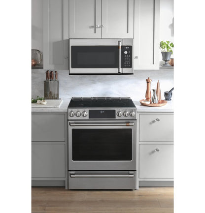 Cafe CHS90XP2MS1 CAF(EBACK)™ 30" Smart Slide-In, Front-Control, Induction and Convection Range with In-Oven Camera