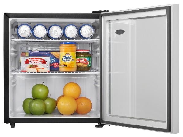 DAG016A1BDB Danby 1.6 cu. ft. Compact Glass Door Fridge in Platinum