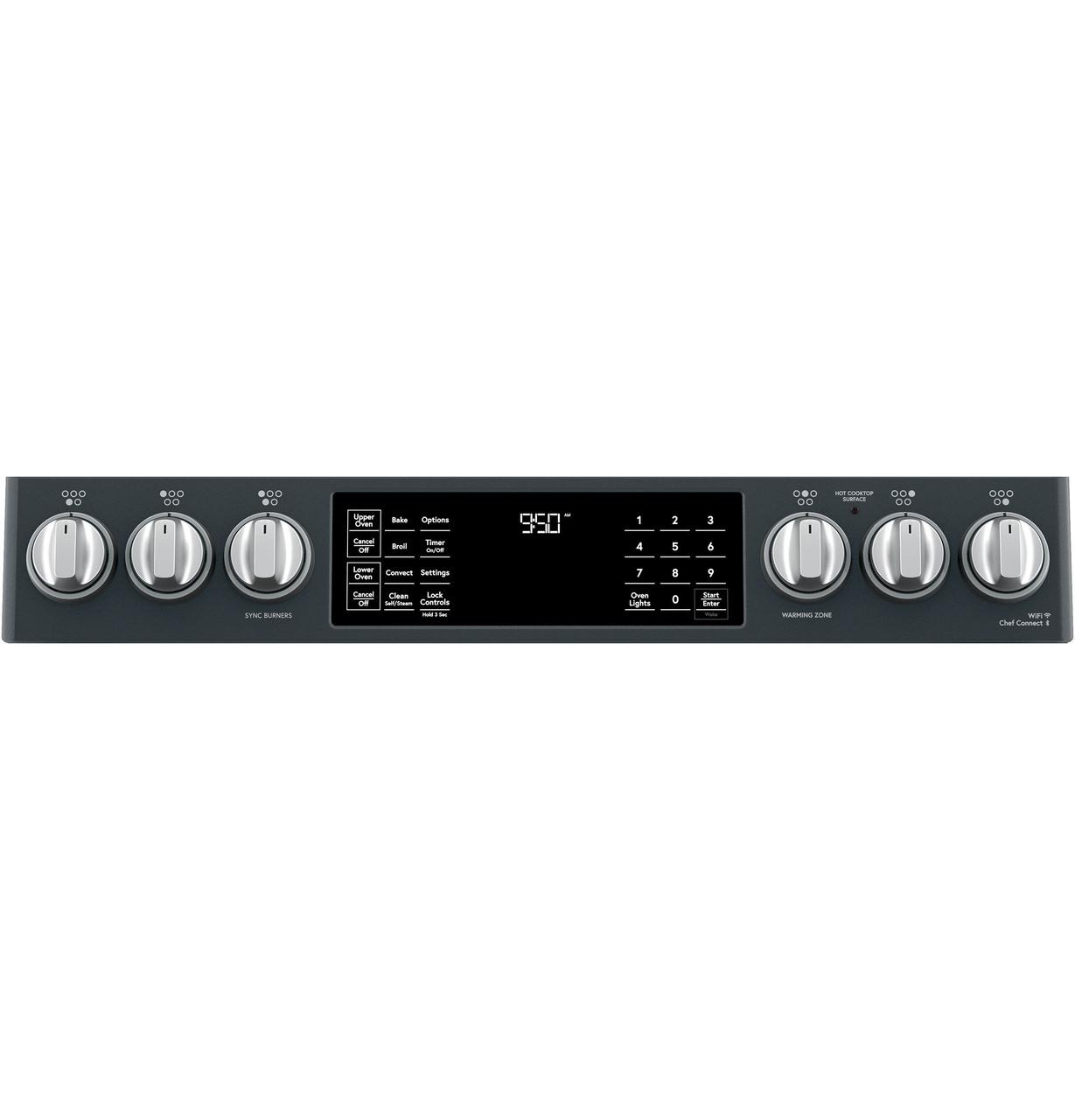 Cafe CHS950P3MD1 CAF(EBACK)™ 30" Smart Slide-In, Front-Control, Induction and Convection Double-Oven Range
