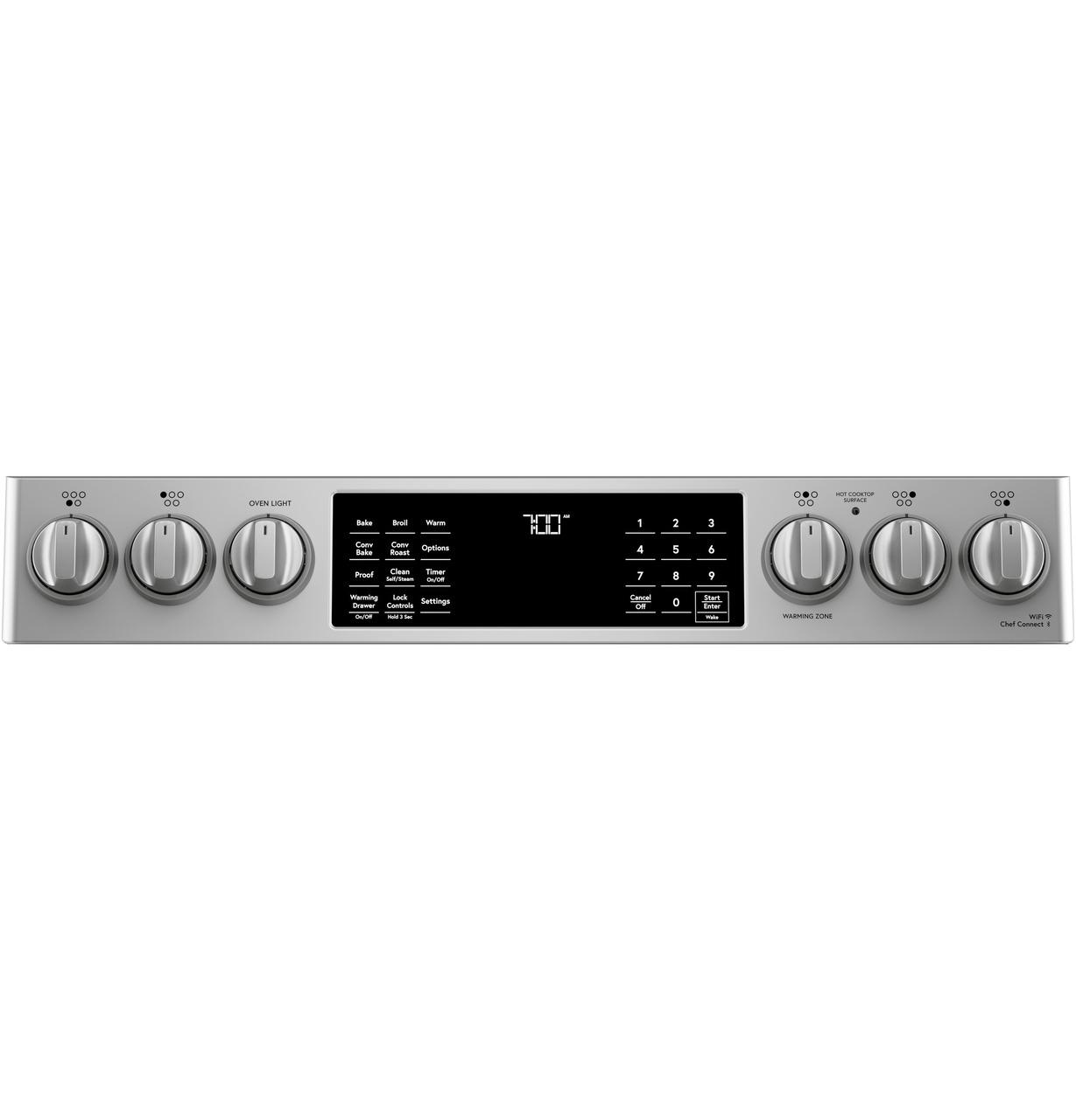 Cafe CES700P2MS1 CAF(EBACK)™ 30" Smart Slide-In, Front-Control, Radiant and Convection Range
