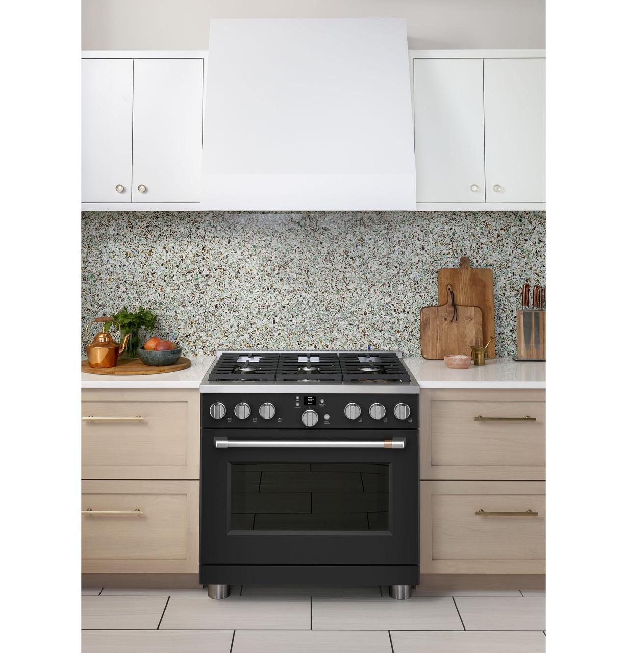 Cafe Caf(eback)™ 36" Smart Dual-Fuel Commercial-Style Range with 6 Burners (Natural Gas)