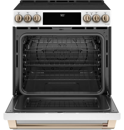 Cafe CHS900P4MW2 CAF(EBACK)™ 30" Smart Slide-In, Front-Control, Induction and Convection Range with Warming Drawer