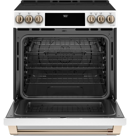 Cafe CHS900P4MW2 CAF(EBACK)™ 30" Smart Slide-In, Front-Control, Induction and Convection Range with Warming Drawer
