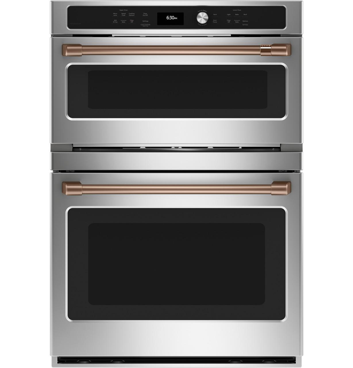 Cafe CTC912P2NS1 CAF(EBACK)™ 30 in. Combination Double Wall Oven with Convection and Advantium® Technology