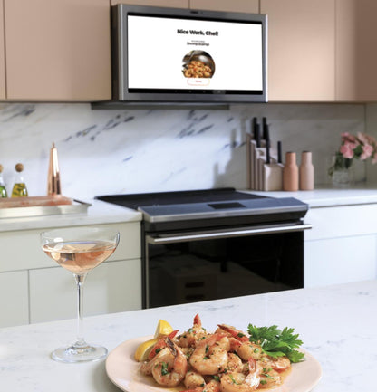 Cafe CHS90XM2NS5 CAF(EBACK)™ 30" Smart Slide-In, Front-Control, Induction and Convection Range with In-Oven Camera in Platinum Glass