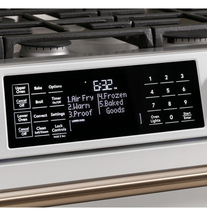 Caf(eback)™ 30" Smart Slide-In, Front-Control, Dual-Fuel, Double-Oven Range with Convection