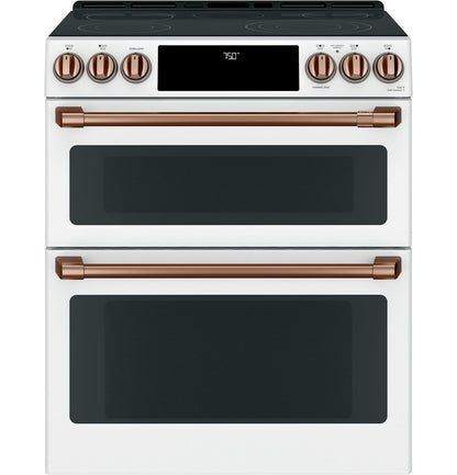 Cafe CES750P4MW2 CAF(EBACK)™ 30" Smart Slide-In, Front-Control, Radiant and Convection Double-Oven Range