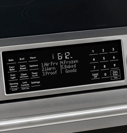 Cafe CES700P4MW2 CAF(EBACK)™ 30" Smart Slide-In, Front-Control, Radiant and Convection Range