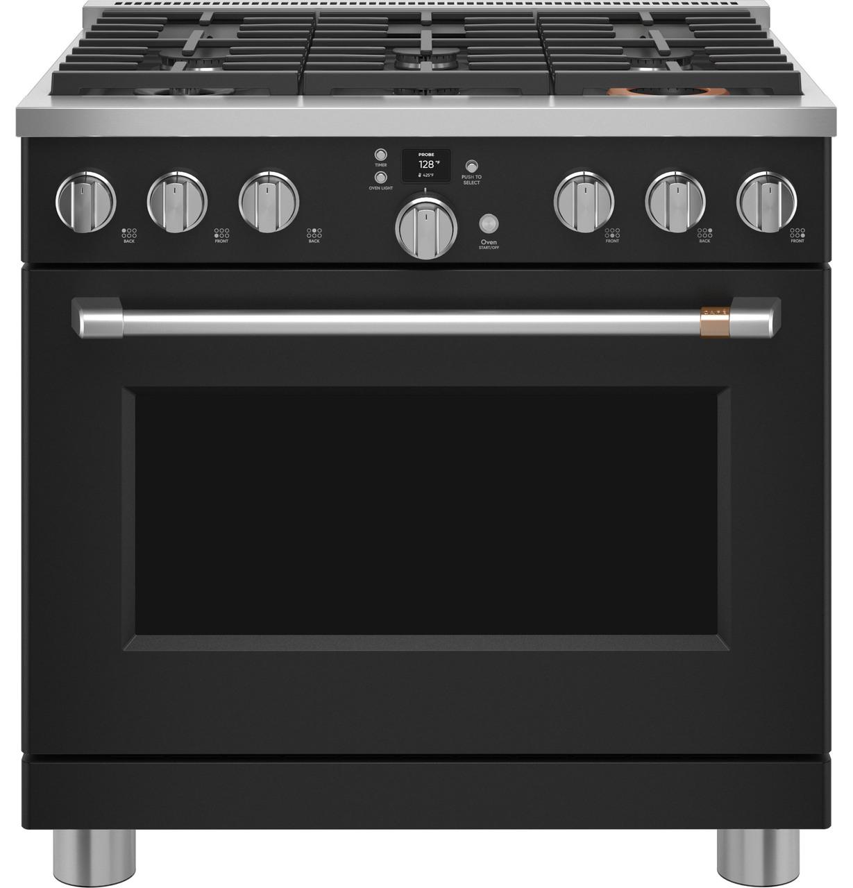 Cafe Caf(eback)™ 36" Smart Dual-Fuel Commercial-Style Range with 6 Burners (Natural Gas)