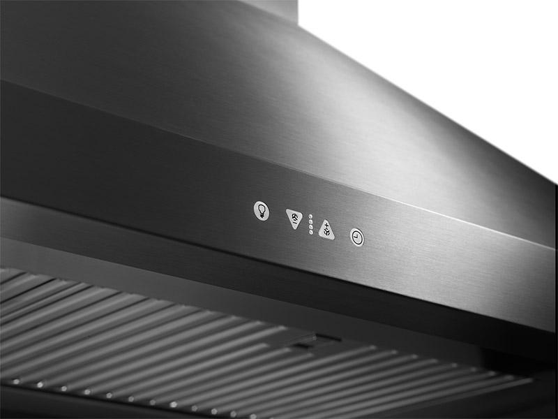 42" Chimney Wall Hood, Silver Stainless Steel