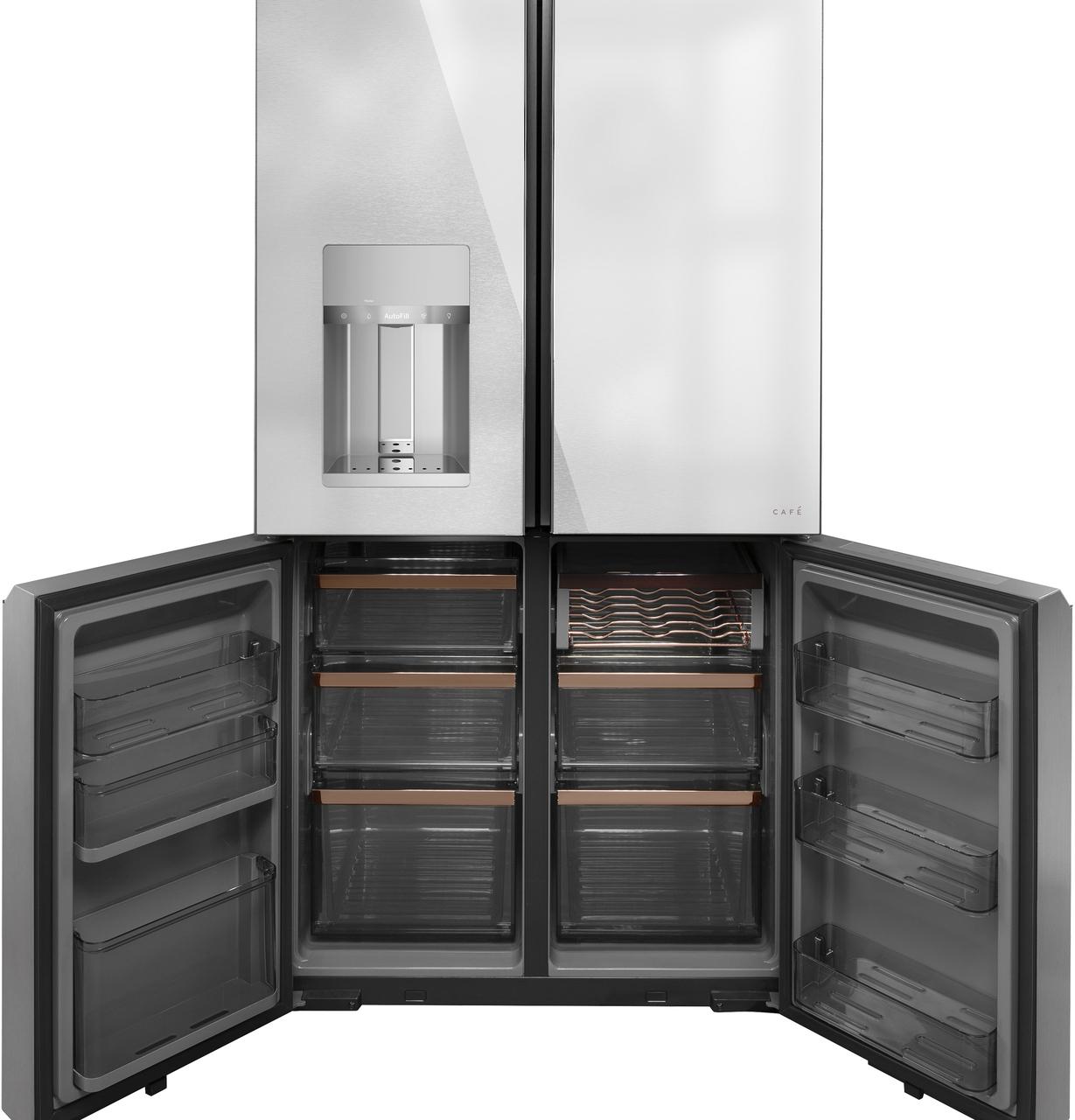 Caf(eback)™ ENERGY STAR® 27.4 Cu. Ft. Smart Quad-Door Refrigerator in Platinum Glass