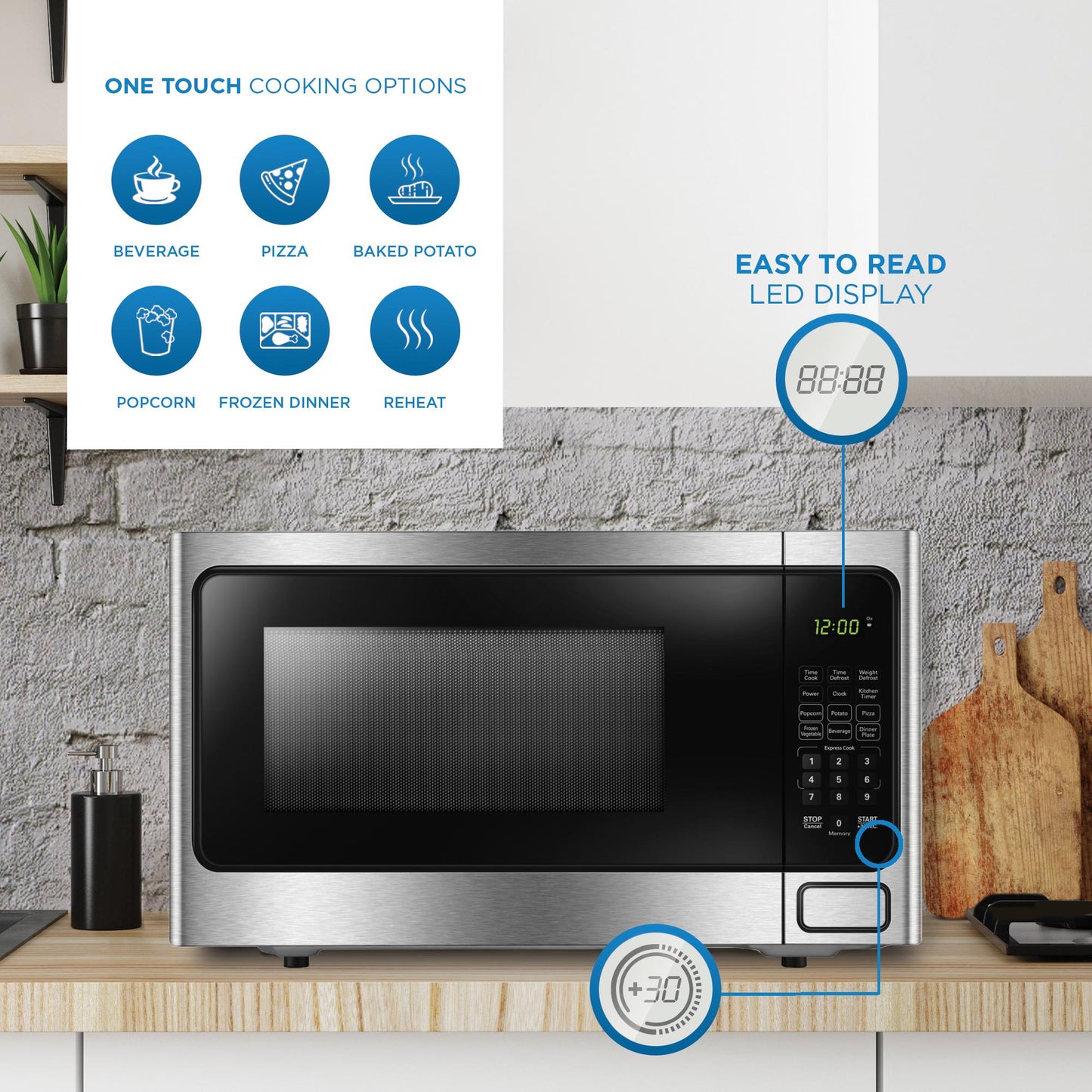 DDMW1125BBS Danby Designer 1.1 cu. ft. Countertop Microwave in Stainless Steel