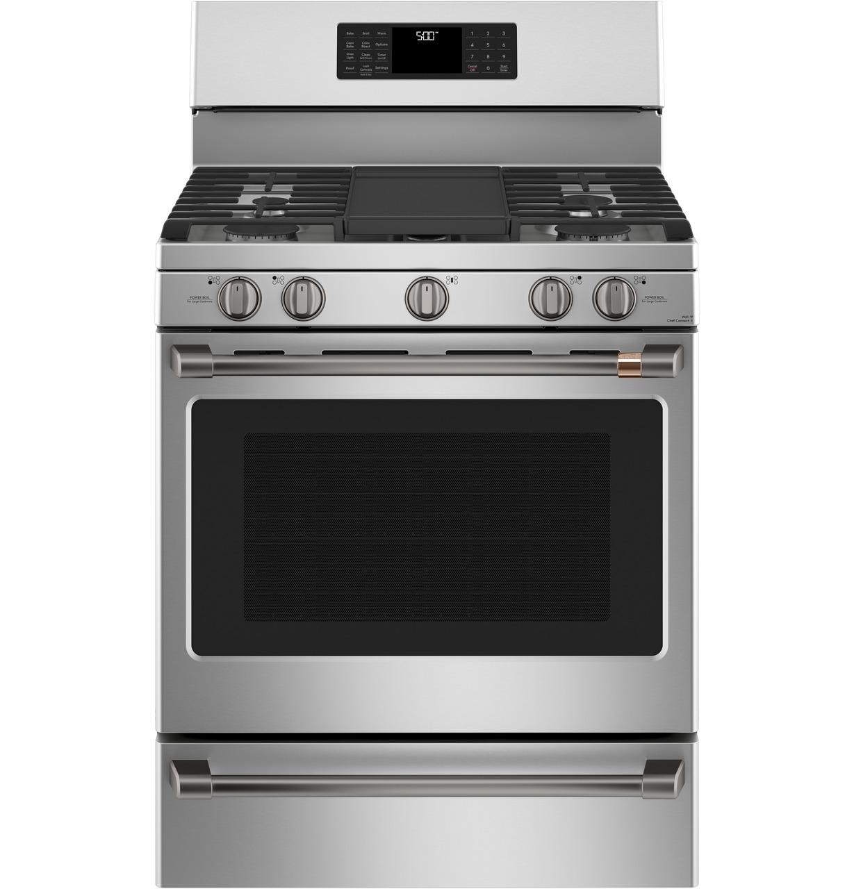 Caf(eback)™ 30" Smart Free-Standing Gas Range with Convection