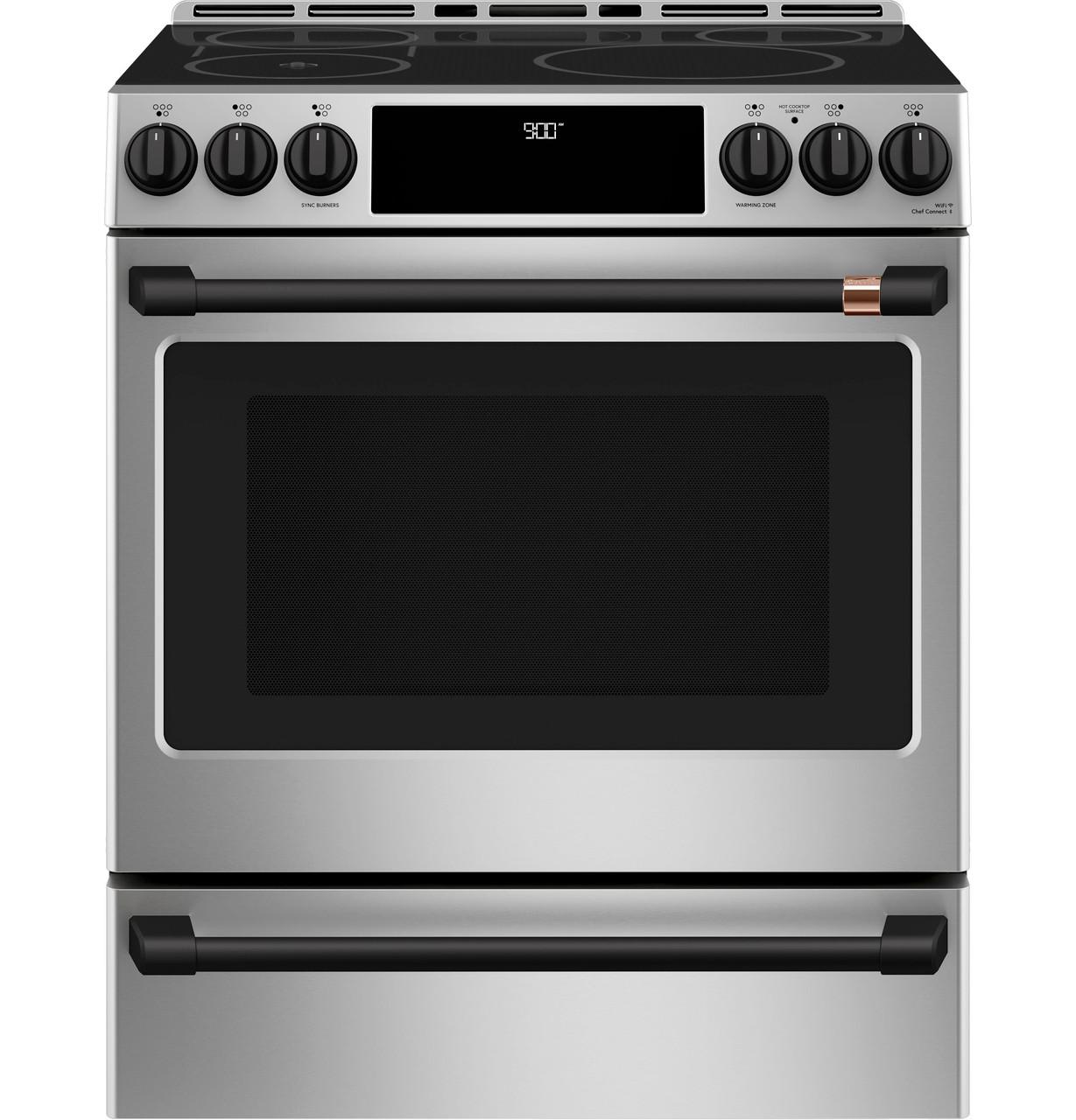 Cafe CHS90XP2MS1 CAF(EBACK)™ 30" Smart Slide-In, Front-Control, Induction and Convection Range with In-Oven Camera