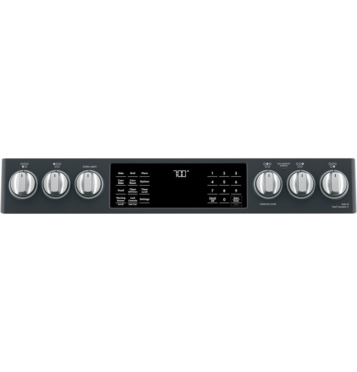 Cafe CES700P3MD1 CAF(EBACK)™ 30" Smart Slide-In, Front-Control, Radiant and Convection Range