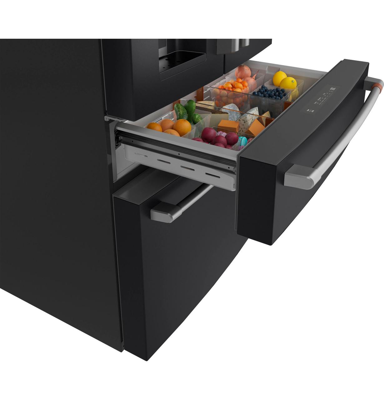 Cafe CXE22DP3PD1 CAF(EBACK)™ ENERGY STAR® 22.3 Cu. Ft. Smart Counter-Depth 4-Door French-Door Refrigerator