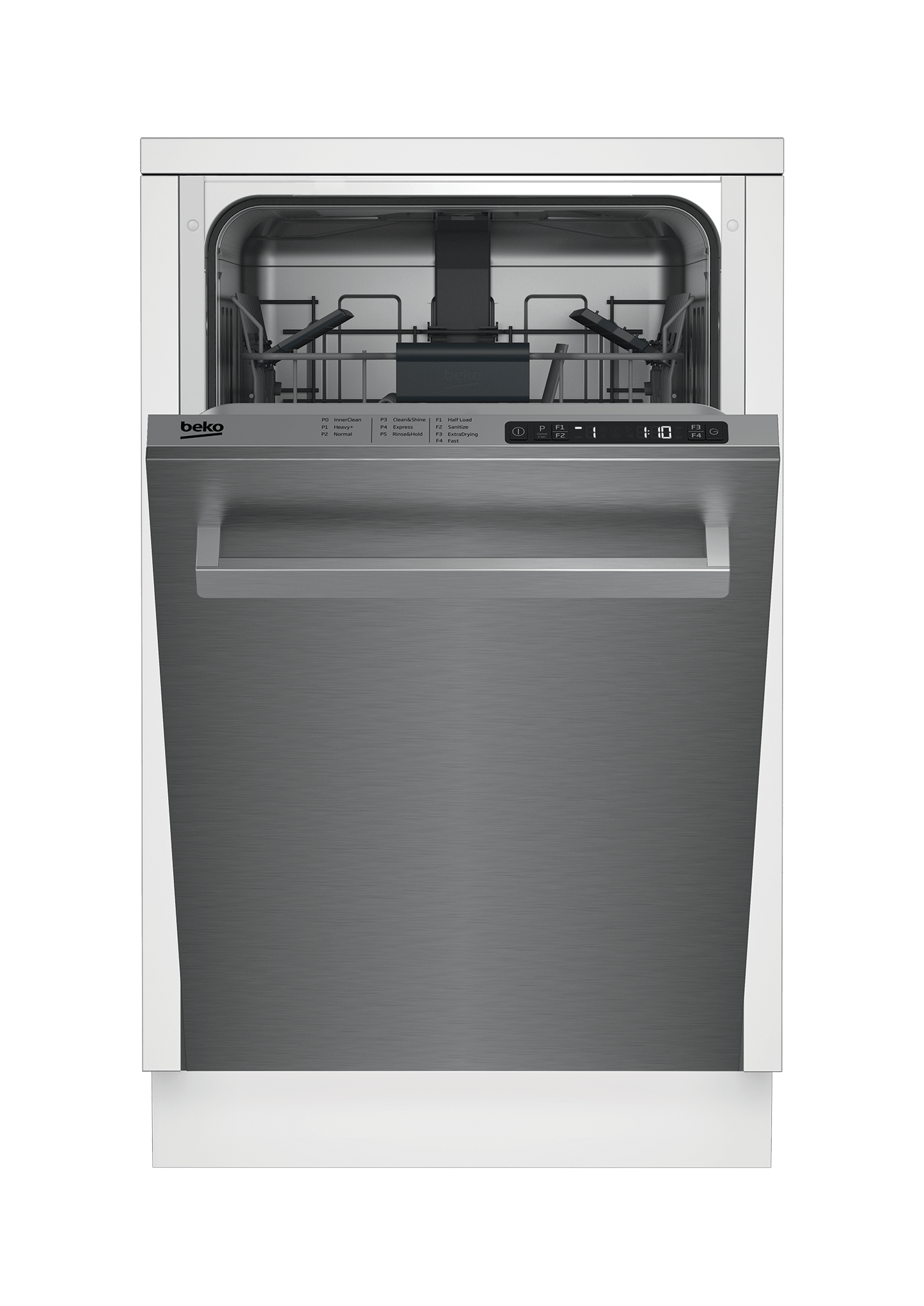 Beko DDS25842X Slim Size Stainless Dishwasher, 8 place settings, 48 dBa, Top Control